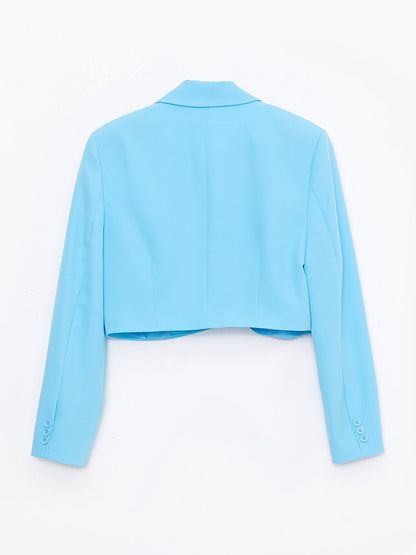 Plain Long Sleeve Crop Women's Jacket