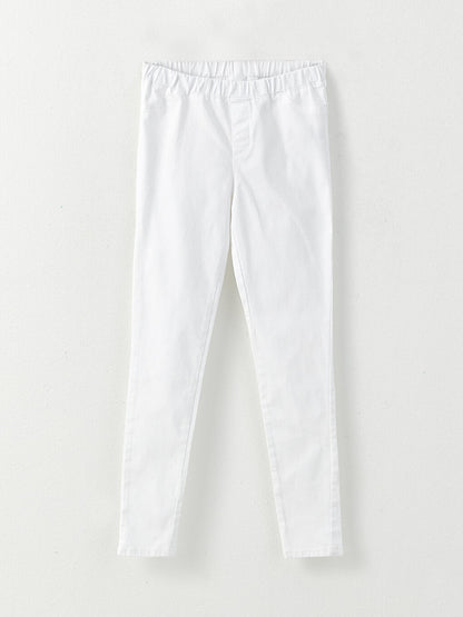 Basic Girl's Jean Trousers with Elastic Waist