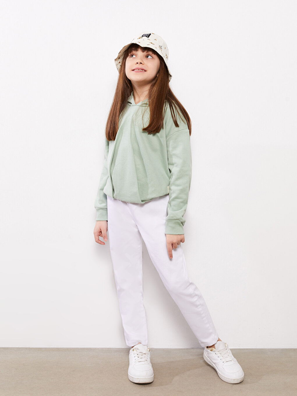 Basic Girl's Jean Trousers with Elastic Waist