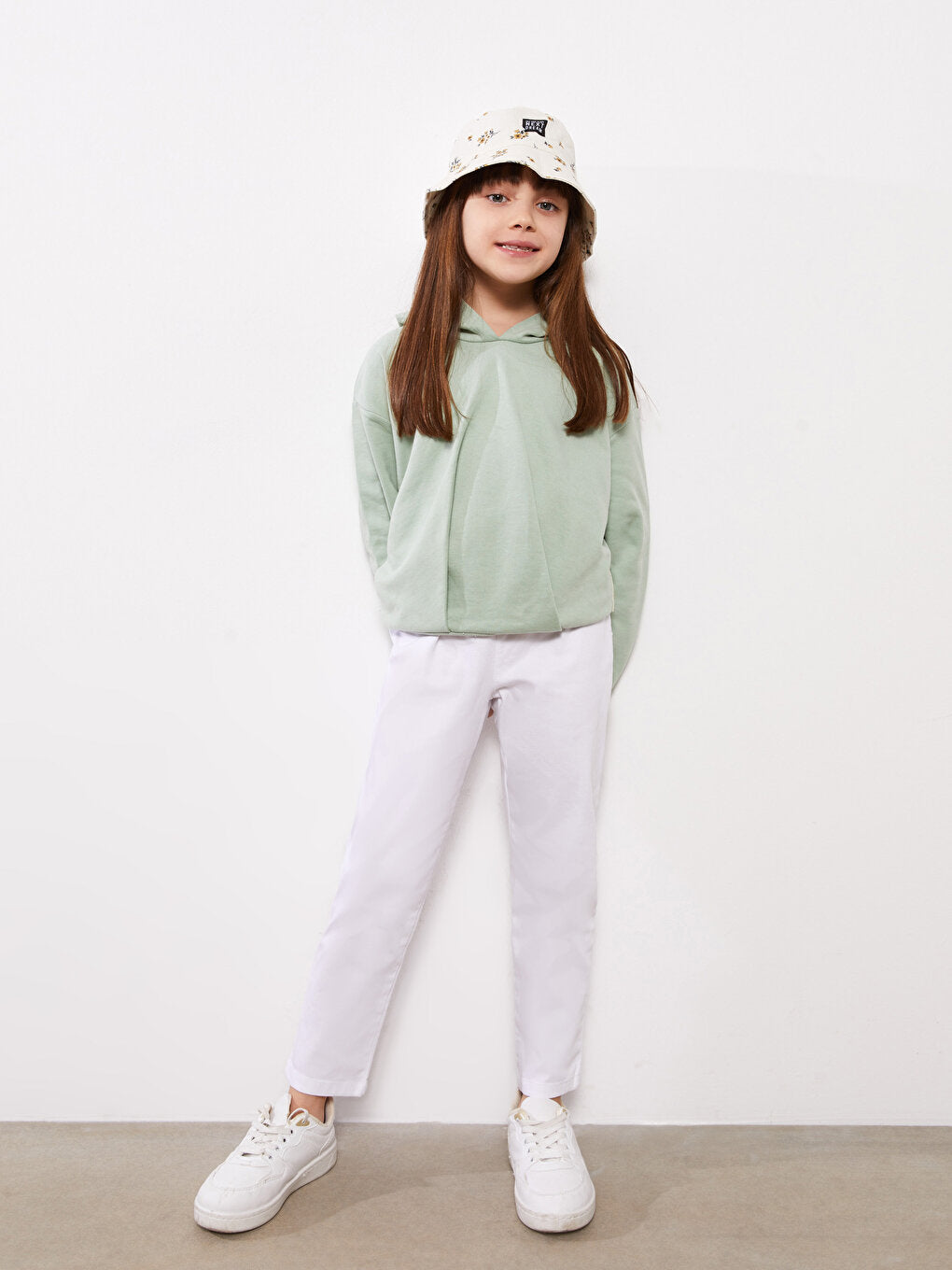 Basic Girl's Jean Trousers with Elastic Waist