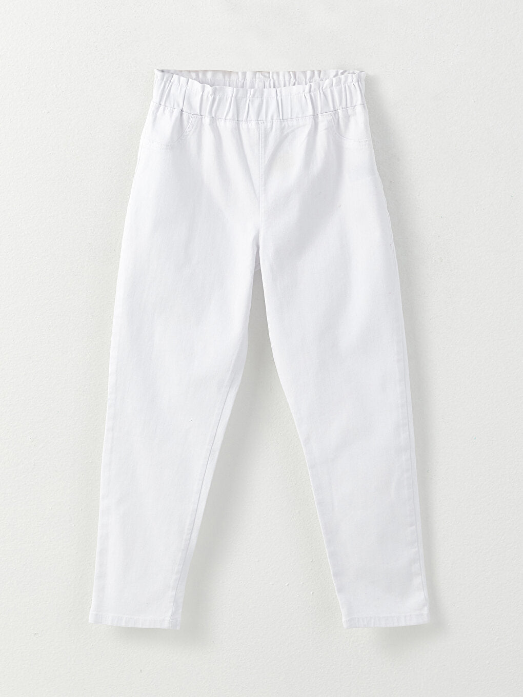 Basic Girl's Jean Trousers with Elastic Waist