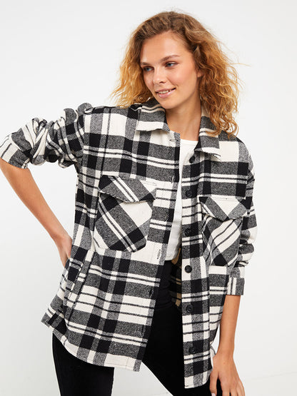 Plaid Long Sleeve Women's Lumberjack Shirt Jacket