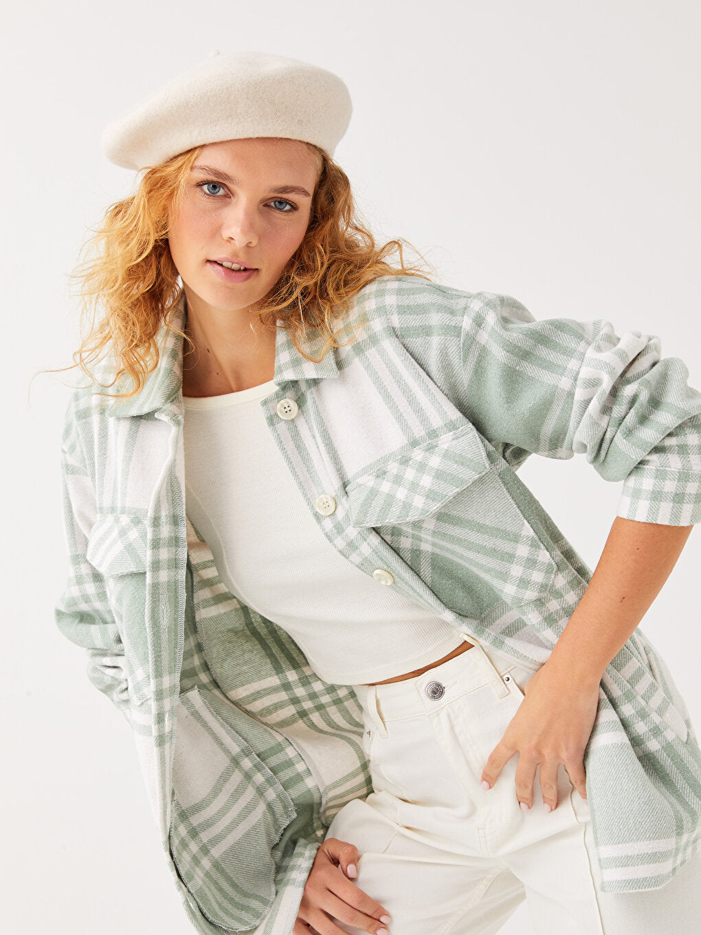 Plaid Long Sleeve Women's Lumberjack Shirt Jacket