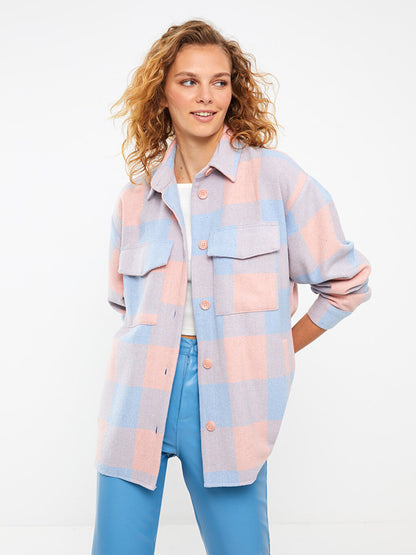 Plaid Long Sleeve Oversize Women's Lumberjack Shirt Jacket