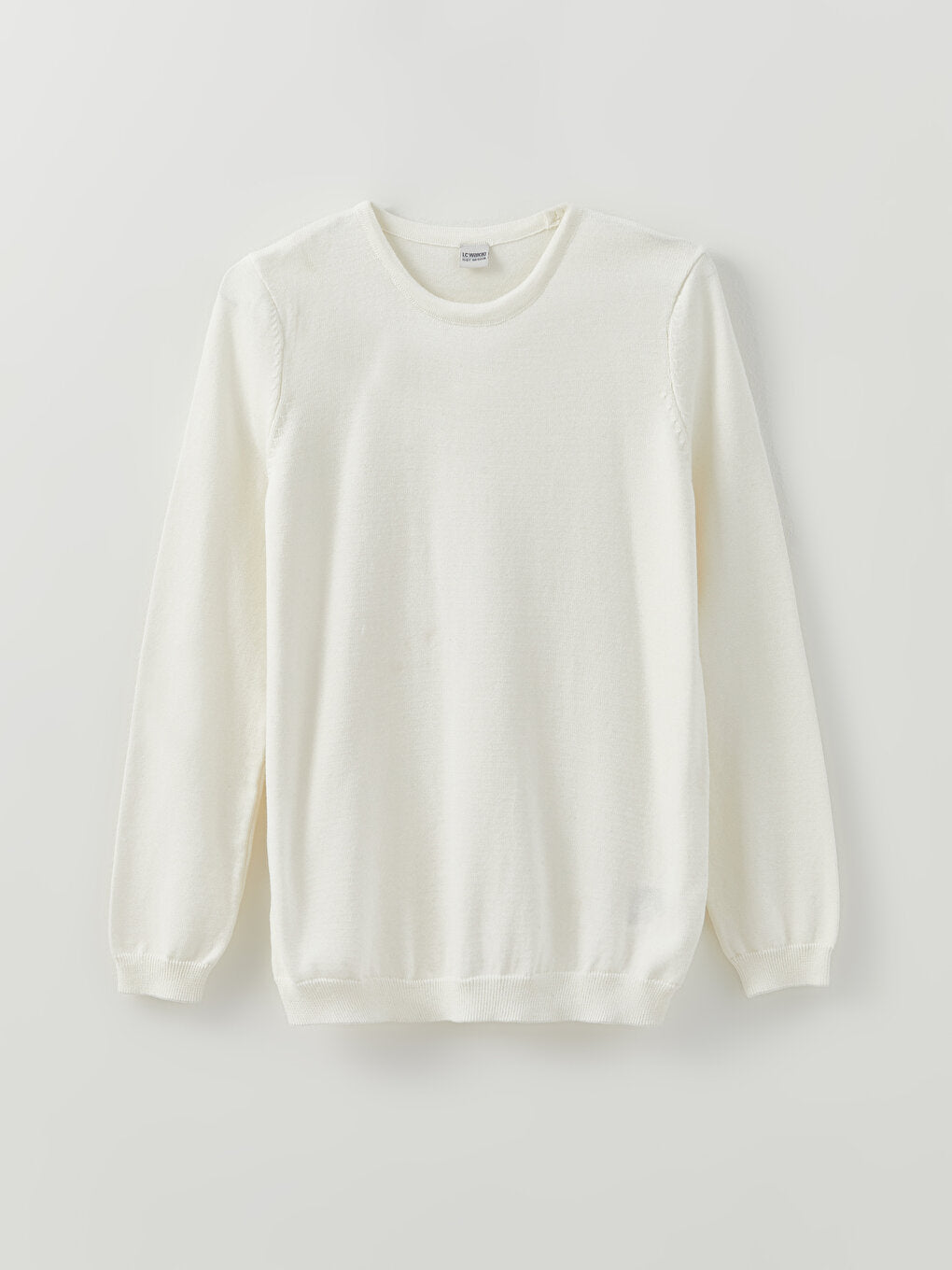 Crew Neck Basic Long Sleeve Girl's Knitwear Sweater