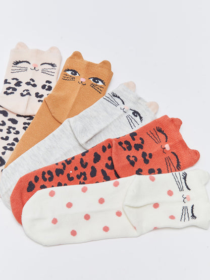 Patterned Girl's Socks 5-pack