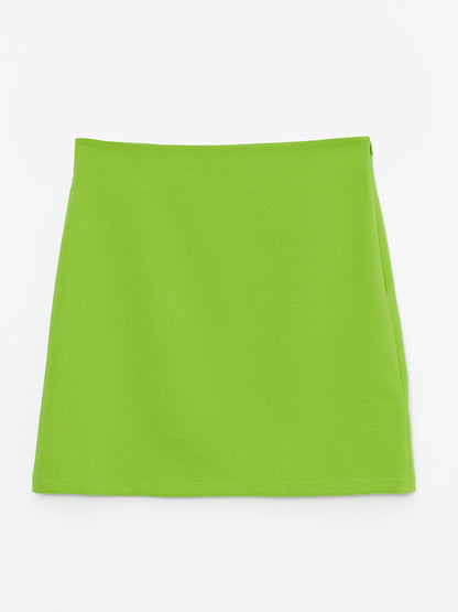 Straight A-Line Women's Skirt with Zipper Waist