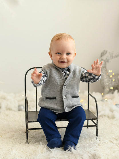 Shawl Collar Baby Boy Vest