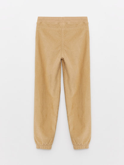 Basic Velvet Boy's Jogger Trousers with Elastic Waist