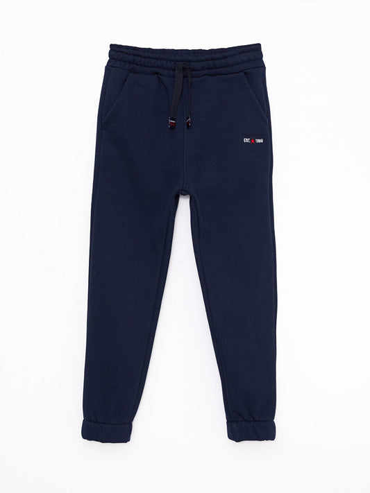 Embroidered Girls' Jogger Sweatpants with Elastic Waist