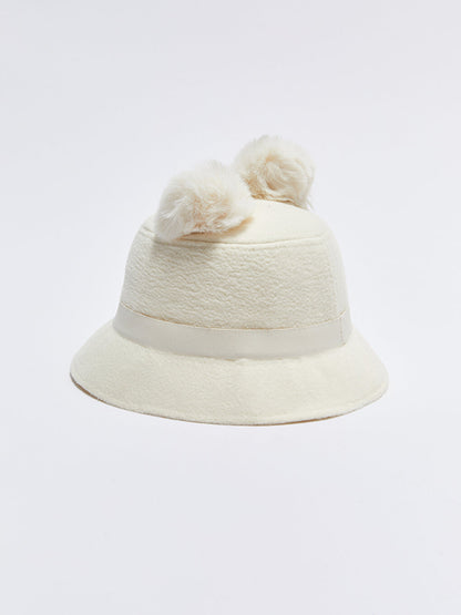 Girl's Riding Hat with Double Pompom