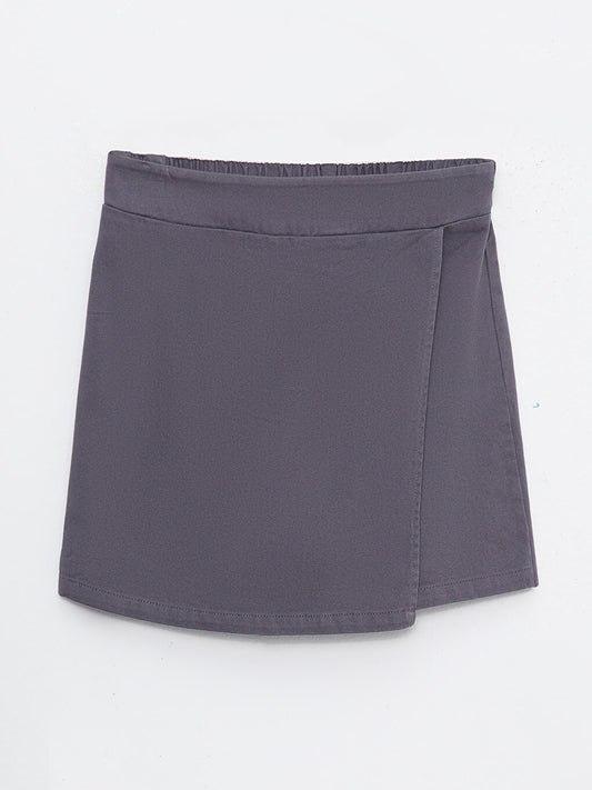 Basic Girl's Shorts Skirt with Elastic Waist