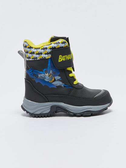 Batman Printed Light Up Boys Snow Boots