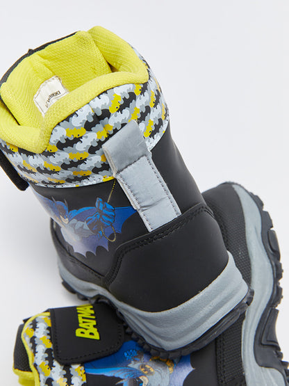 Batman Printed Light Up Boys Snow Boots