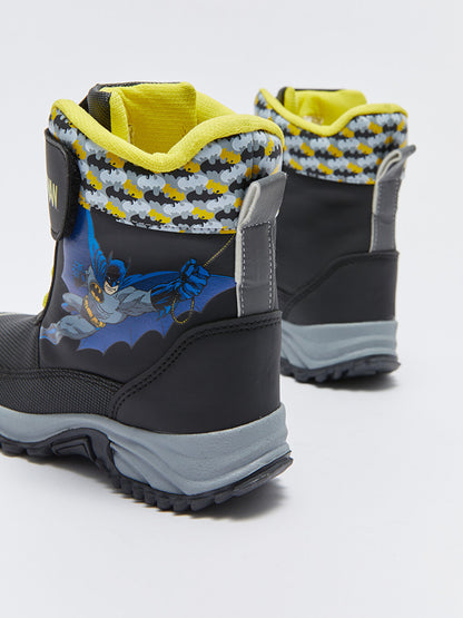 Batman Printed Light Up Boys Snow Boots