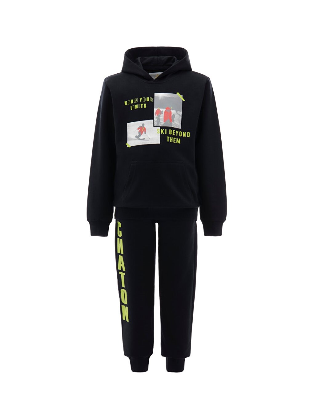 Hooded Long Sleeve Printed Baby Boy 2-Piece Set