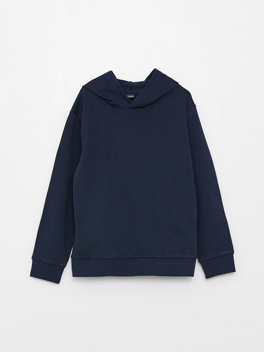 Hooded Basic Long Sleeve Boy's Sweatshirt