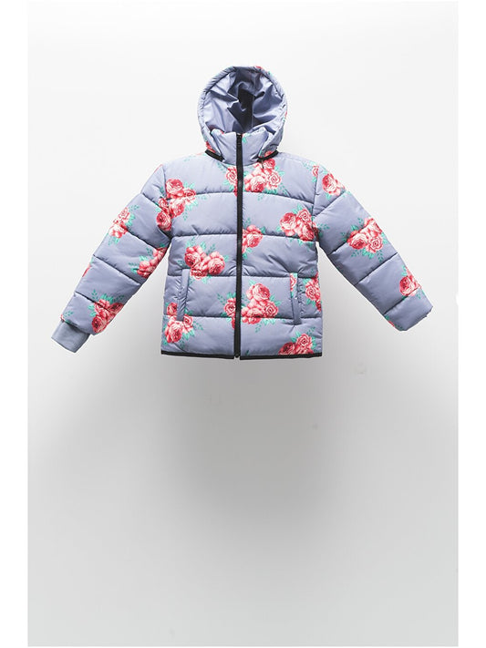 Hooded Long Sleeve Patterned Unisex Baby Coat