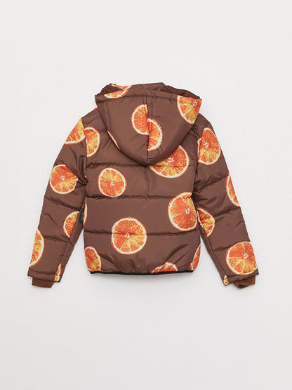 Hooded Long Sleeve Patterned Unisex Baby Coat