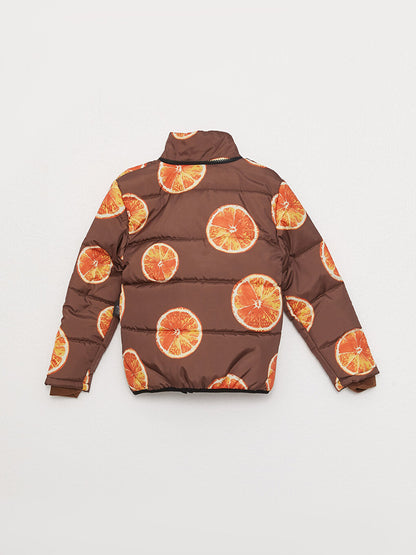 Hooded Long Sleeve Patterned Unisex Baby Coat