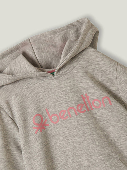 Hooded Printed Long Sleeve Girl's Sweatshirt