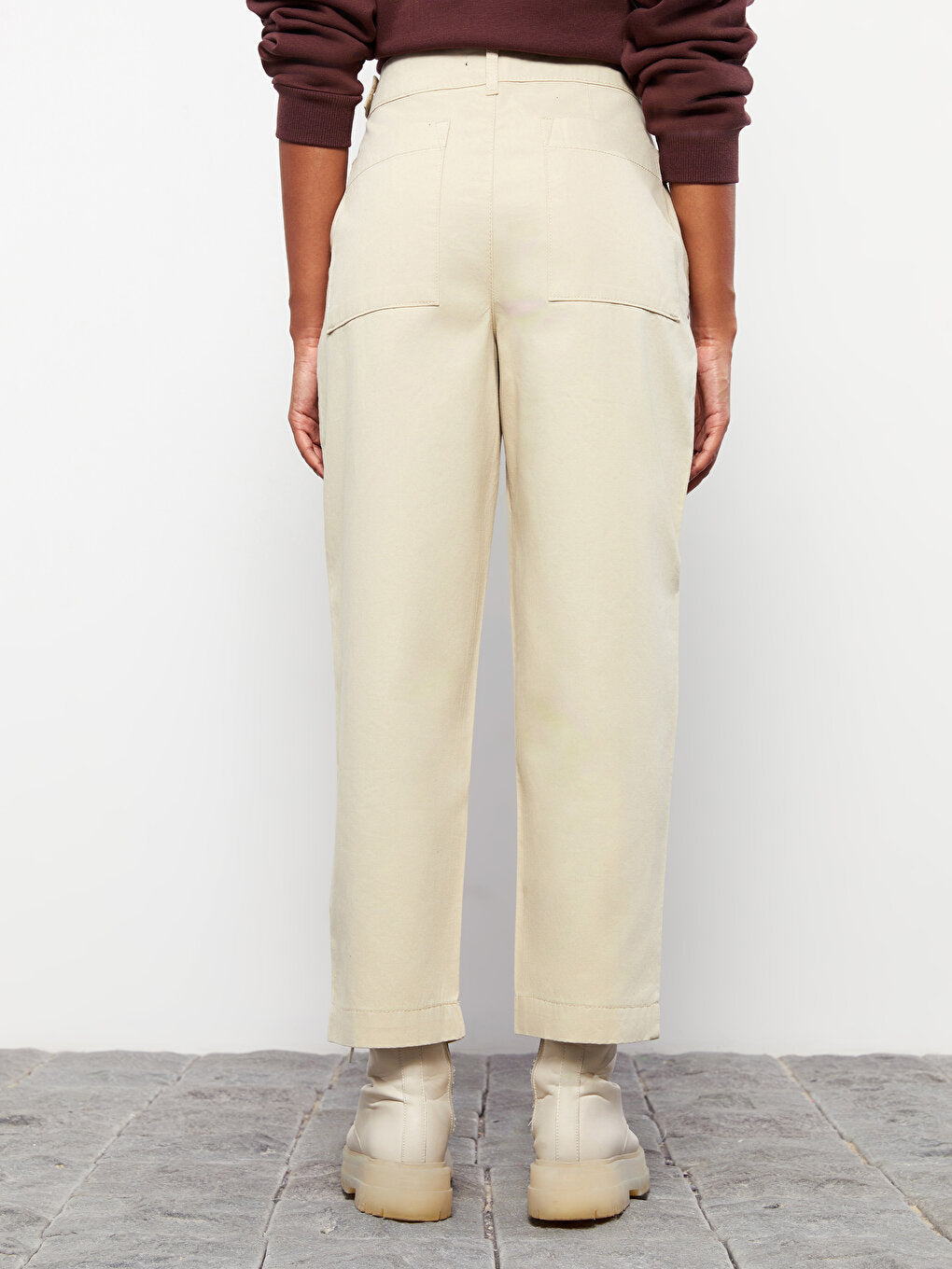 Comfortable Fit Straight Gabardine Women's Trousers