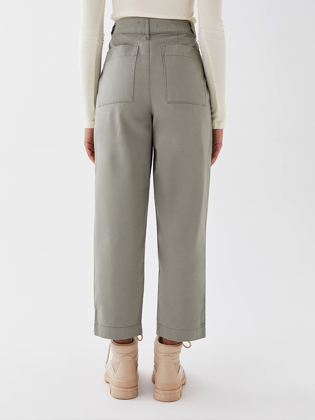 Comfortable Fit Straight Gabardine Women's Trousers