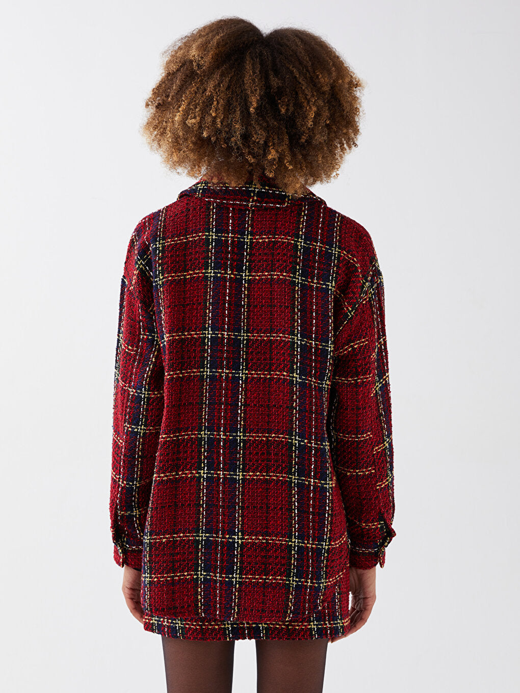 Front Button Closure Plaid Long Sleeve Women's Shirt