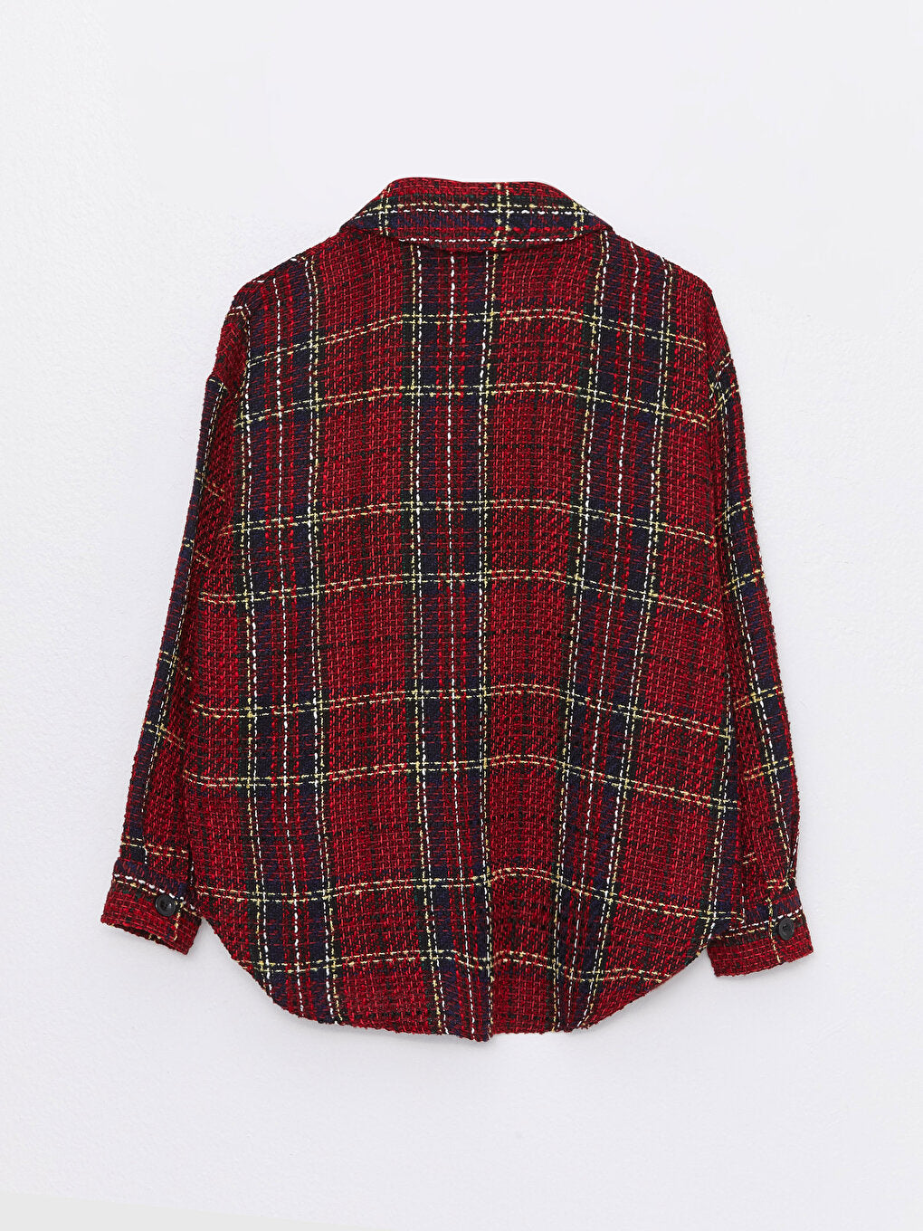 Front Button Closure Plaid Long Sleeve Women's Shirt