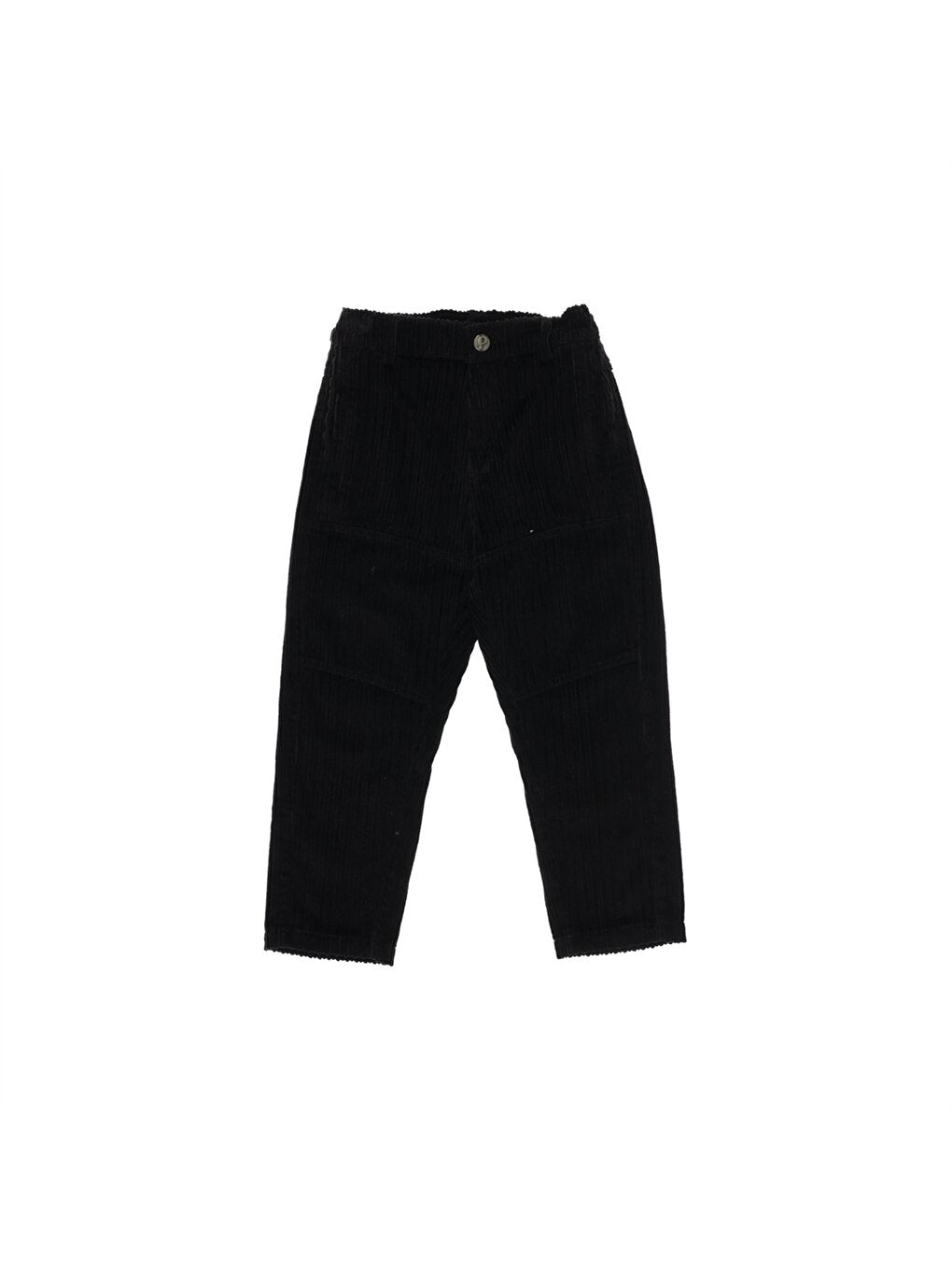 Basic Velvet Girls' Trousers with Elastic Waist