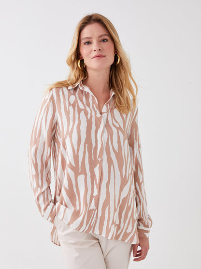 Patterned Long Sleeve Women's Shirt