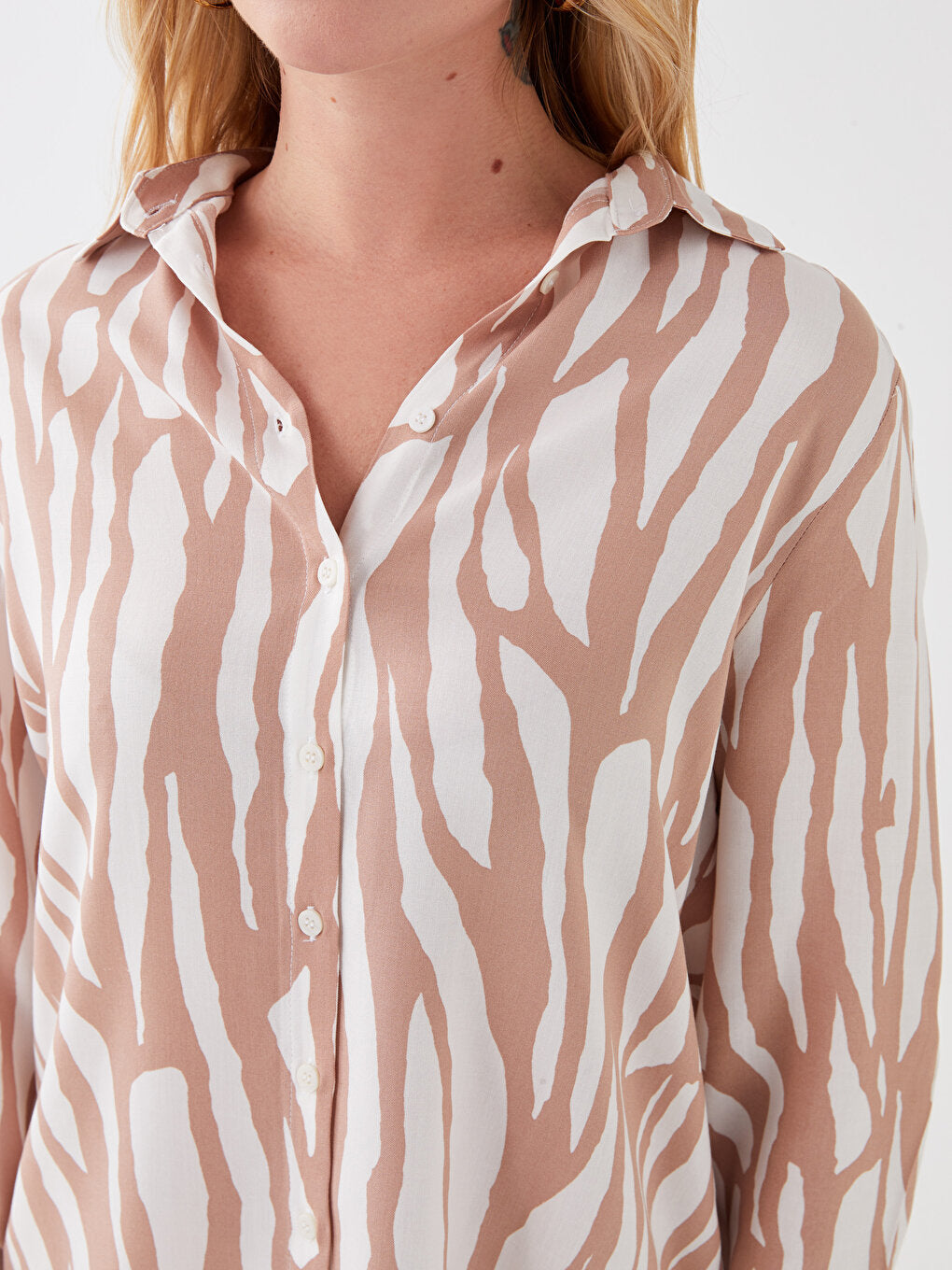 Patterned Long Sleeve Women's Shirt