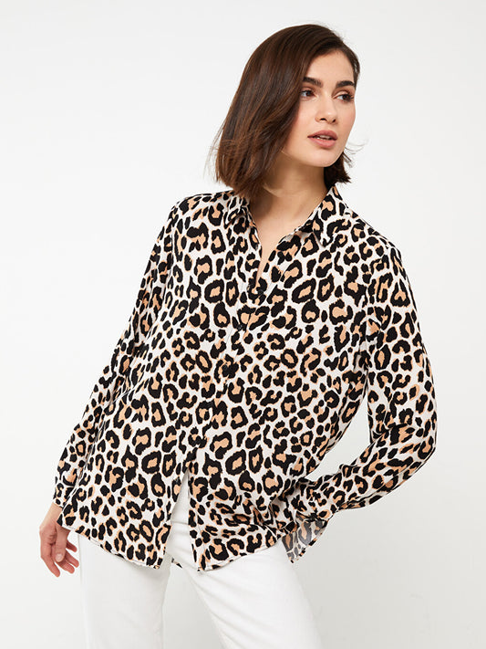 Patterned Long Sleeve Women's Shirt