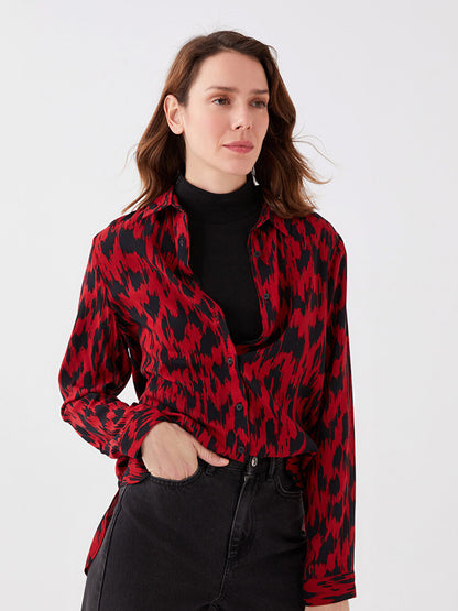 Patterned Long Sleeve Women's Shirt