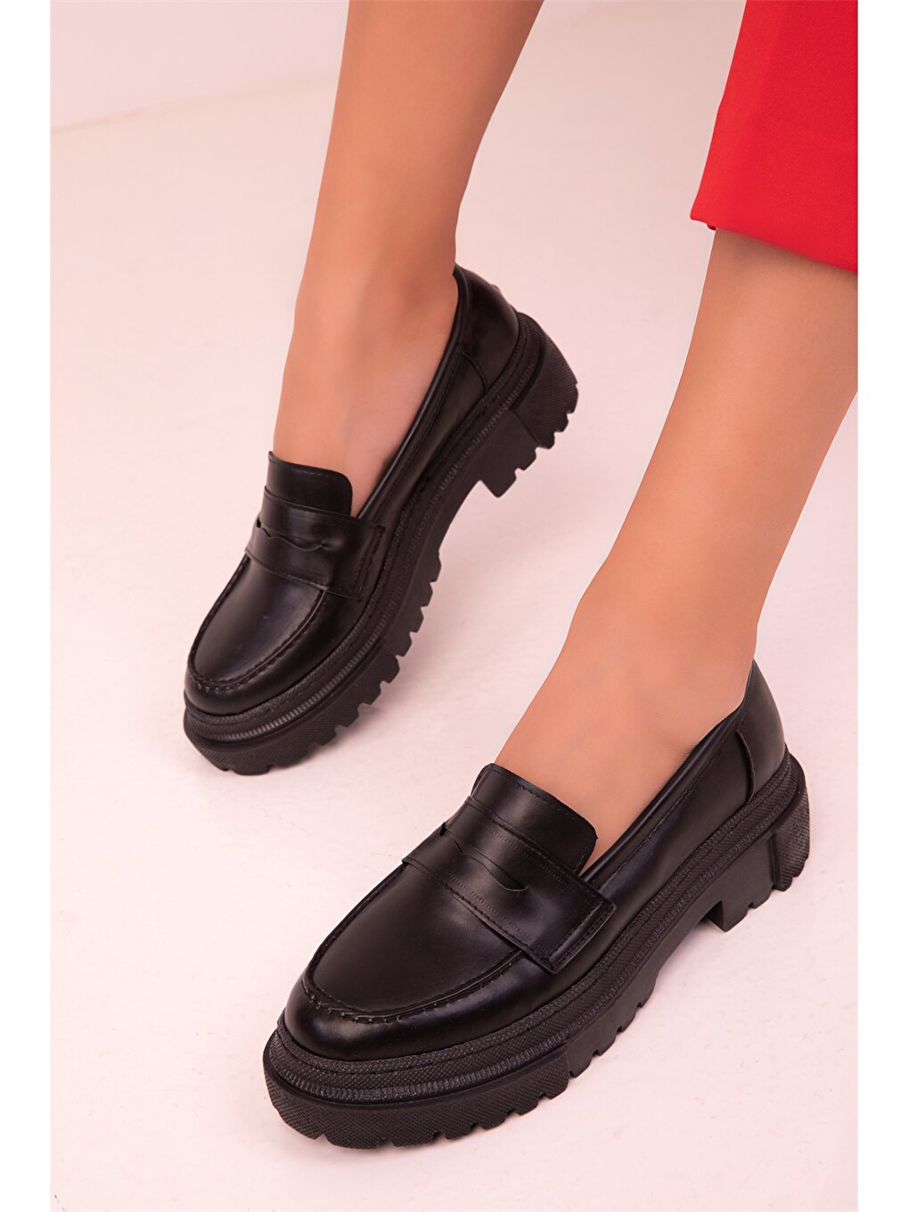 Leather Look Women's Loafer Shoes