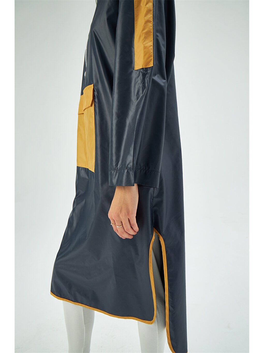 Hooded Color Block Women's Raincoat