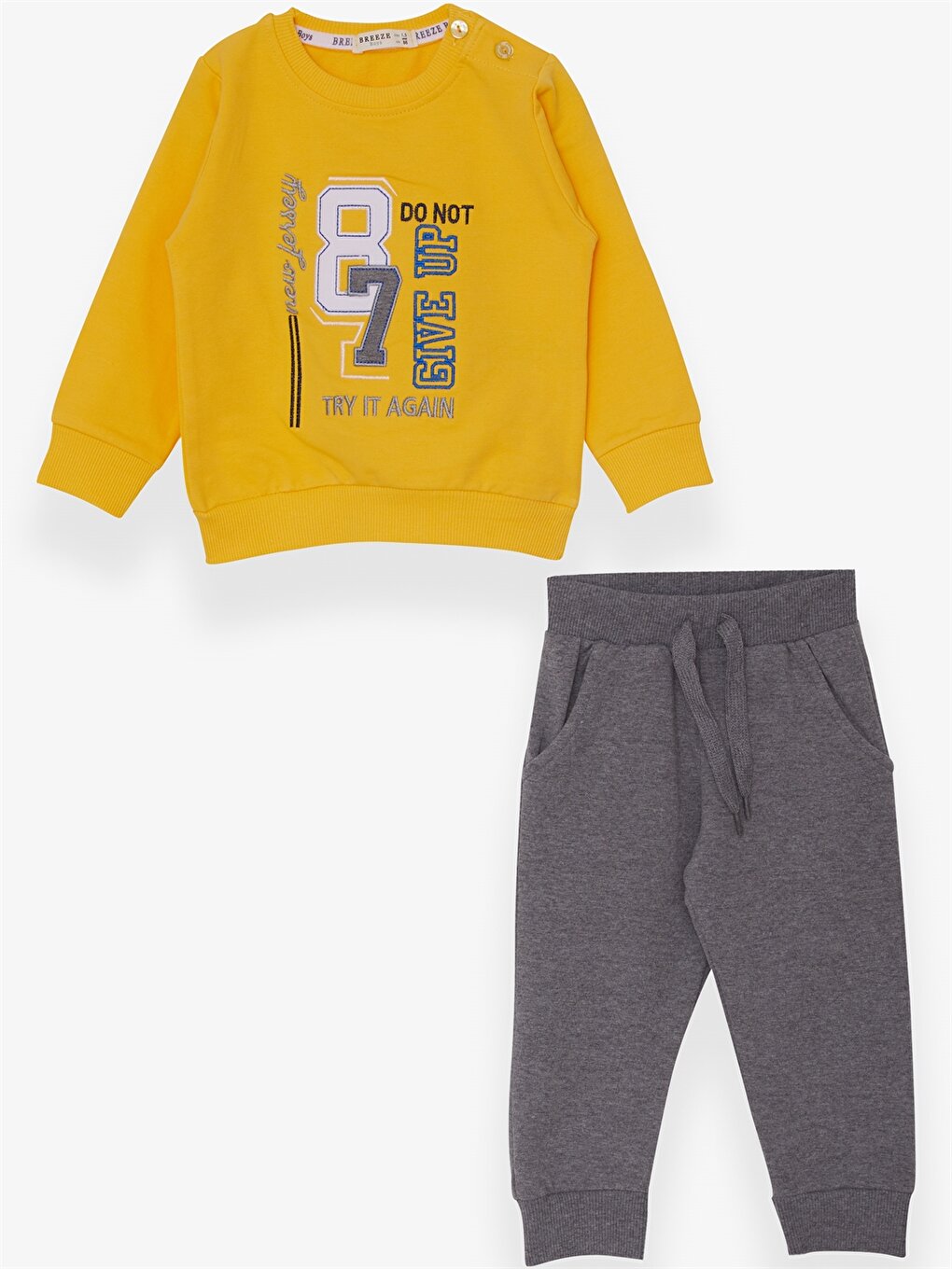 Crew Neck Long Sleeve Baby Boy 2 Piece Set