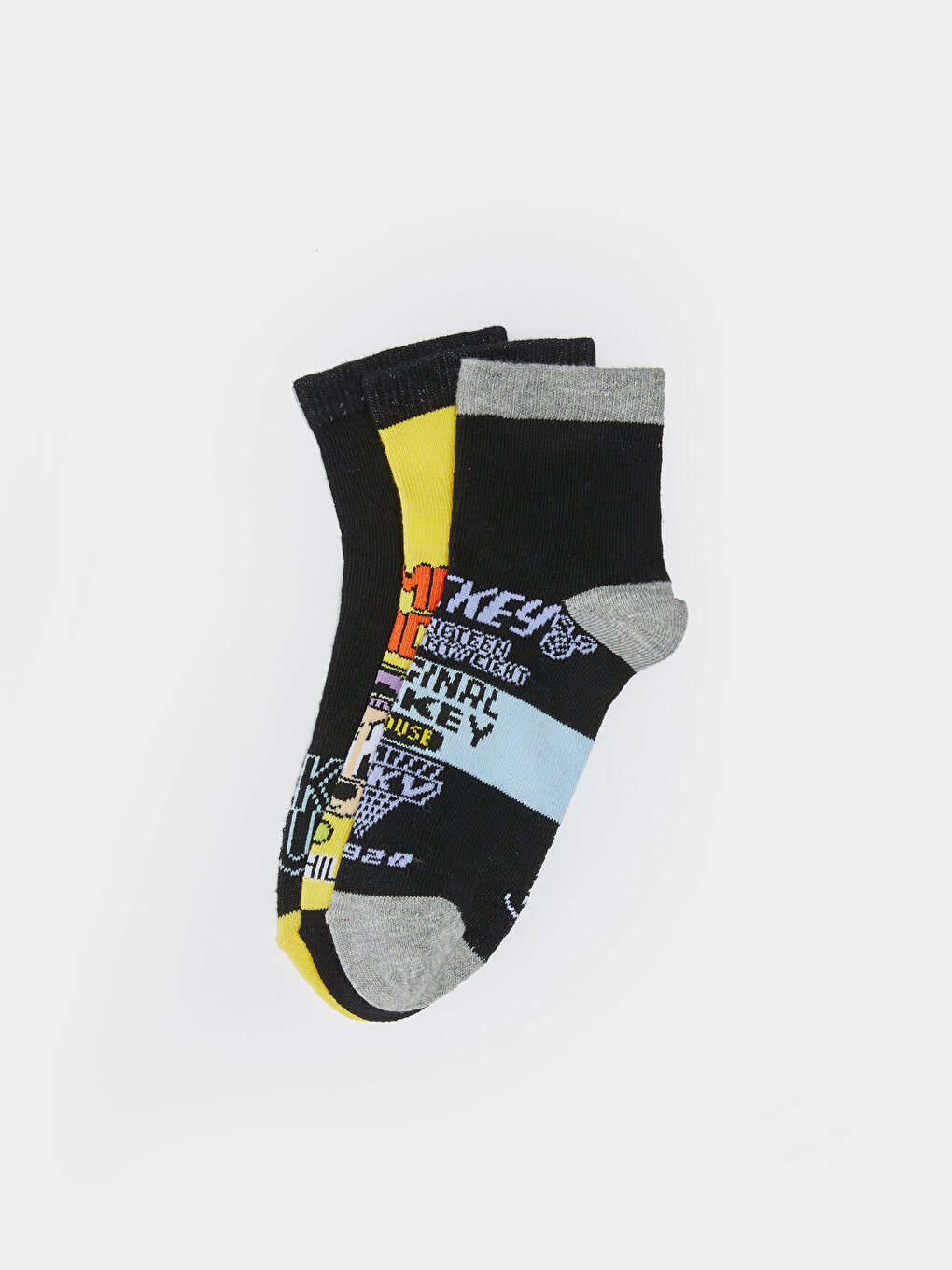 Mickey Mouse Patterned Boy Socks 3-pack