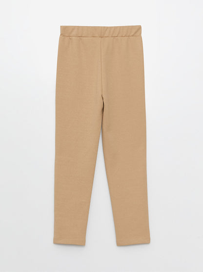 Basic Girl's Trousers with Elastic Waist