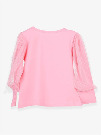 Crew Neck Long Sleeve Girl's Blouse