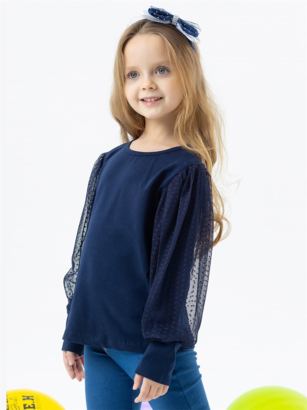 Crew Neck Long Sleeve Girl's Blouse