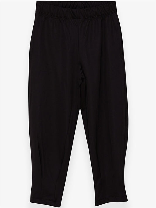 Basic Girl's Trousers with Elastic Waist