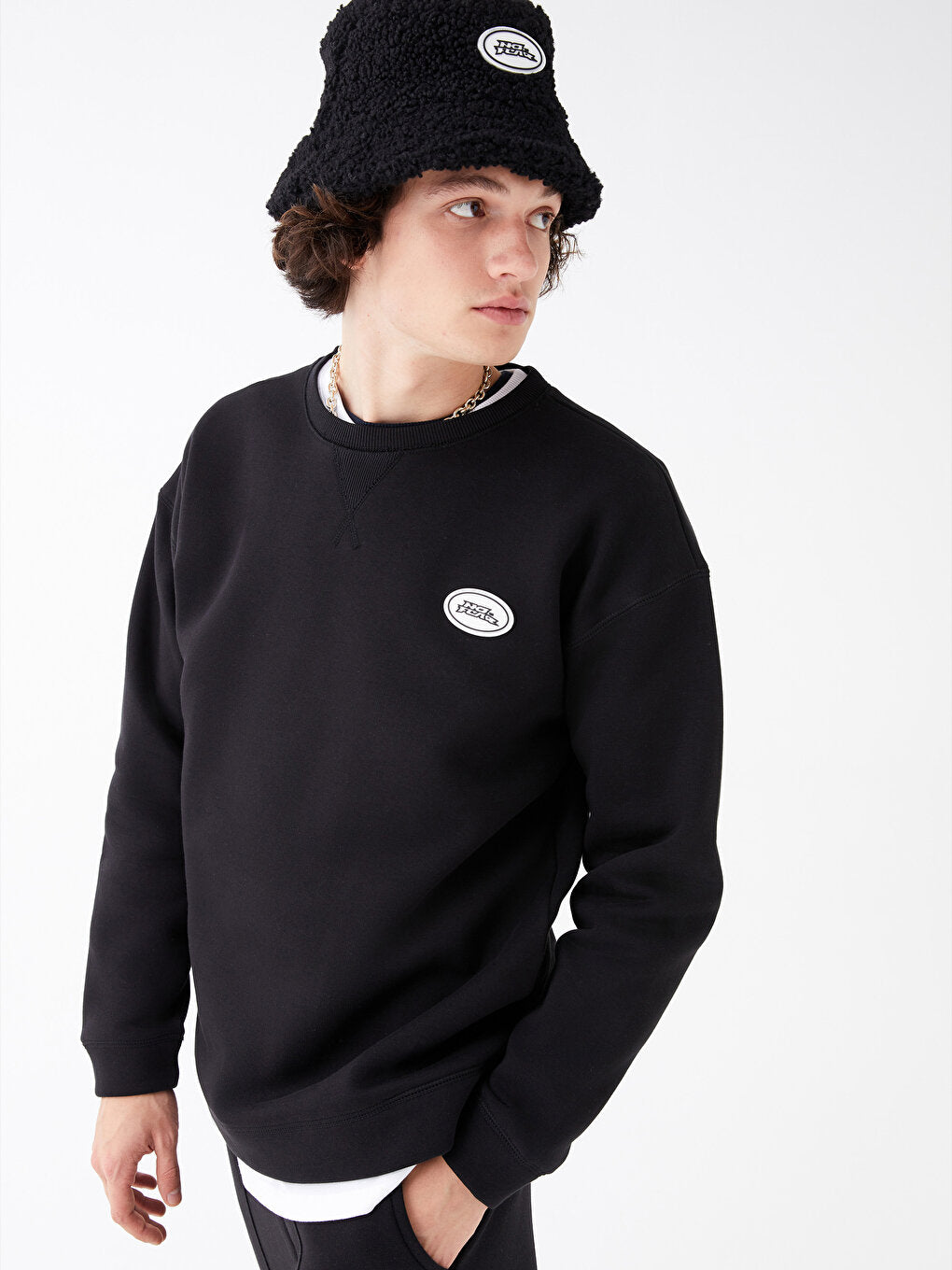 Crew Neck Long Sleeve Men's Sweatshirt