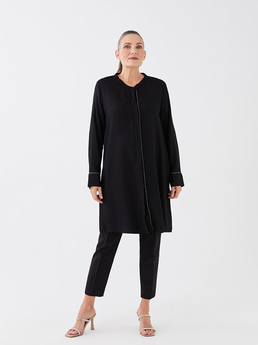 Crew Neck Plain Long Sleeve Women's Tunic