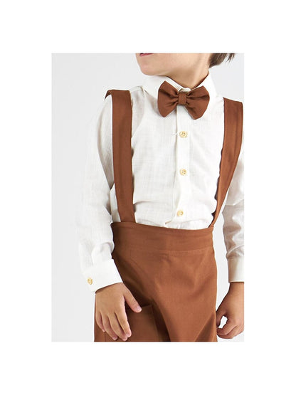 Basic Baby Boy Salopet Shirt and Bow Tie 3-Piece Set