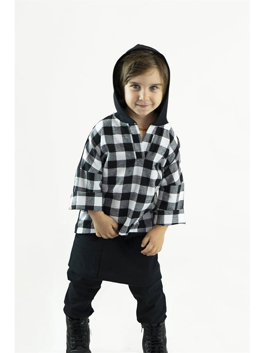 Hooded Long Sleeve Baby Boy Sweatshirt and Harem Pants 2-Piece Set