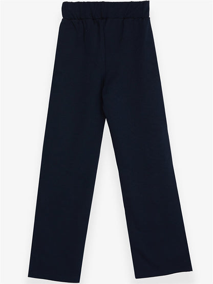 Basic Girl's Trousers with Elastic Waist