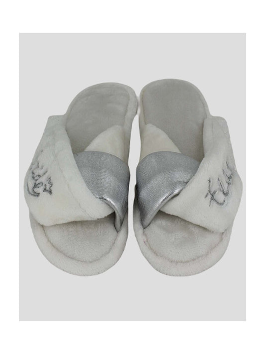 Front Open Embroidered Women Home Slippers