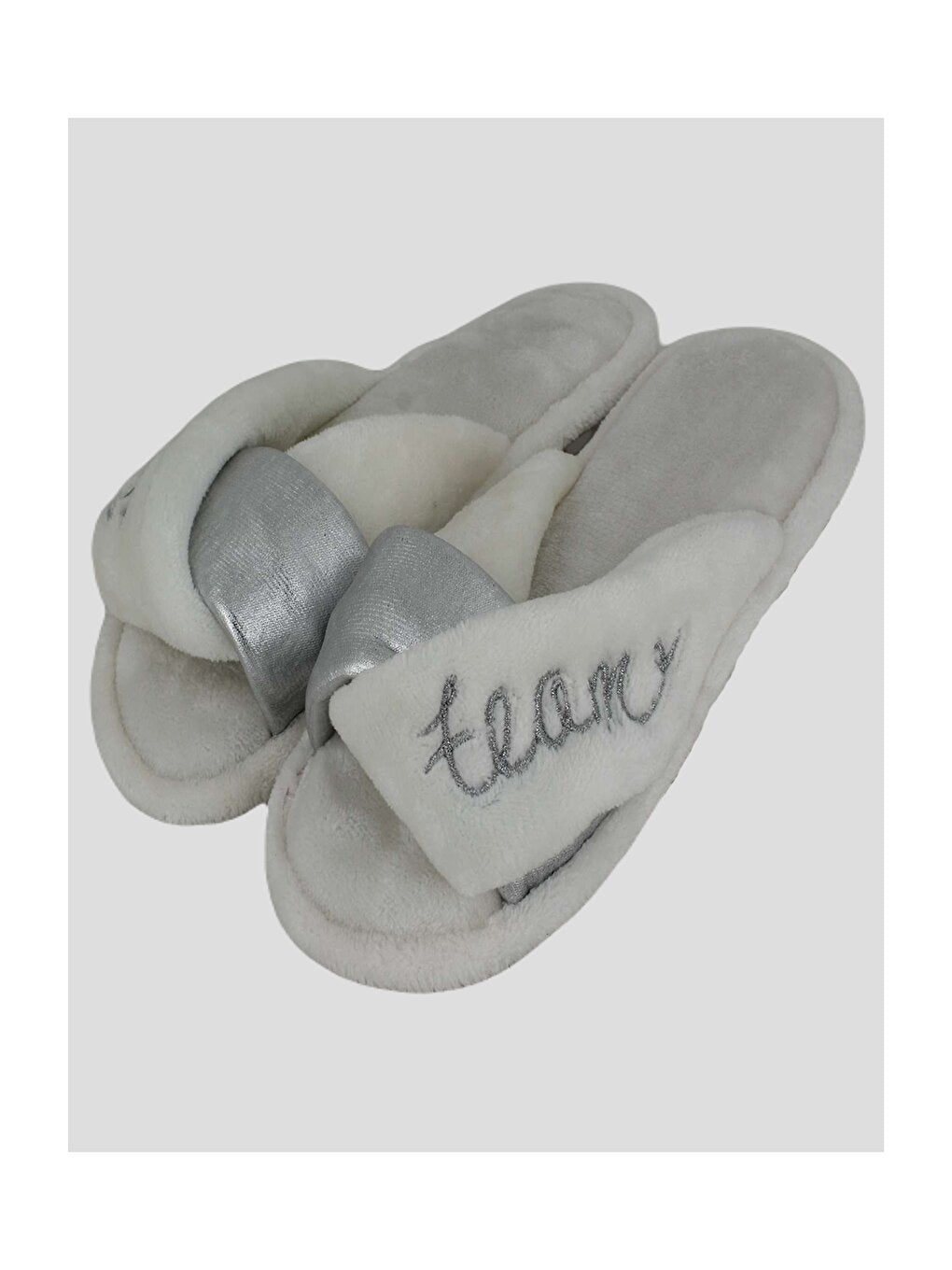 Front Open Embroidered Women Home Slippers