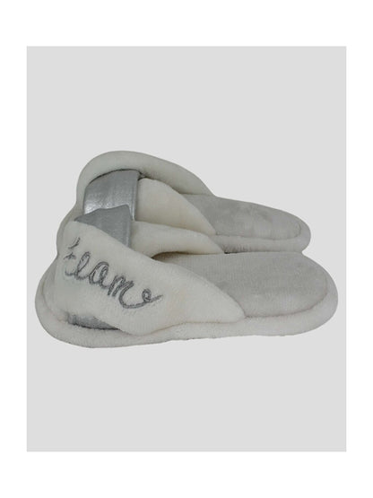 Front Open Embroidered Women Home Slippers